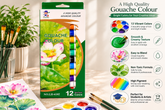12 Colors Gouache Paint Set – High Quality Non-Toxic Water-Based Paint Tubes for Artists, Students & Beginners