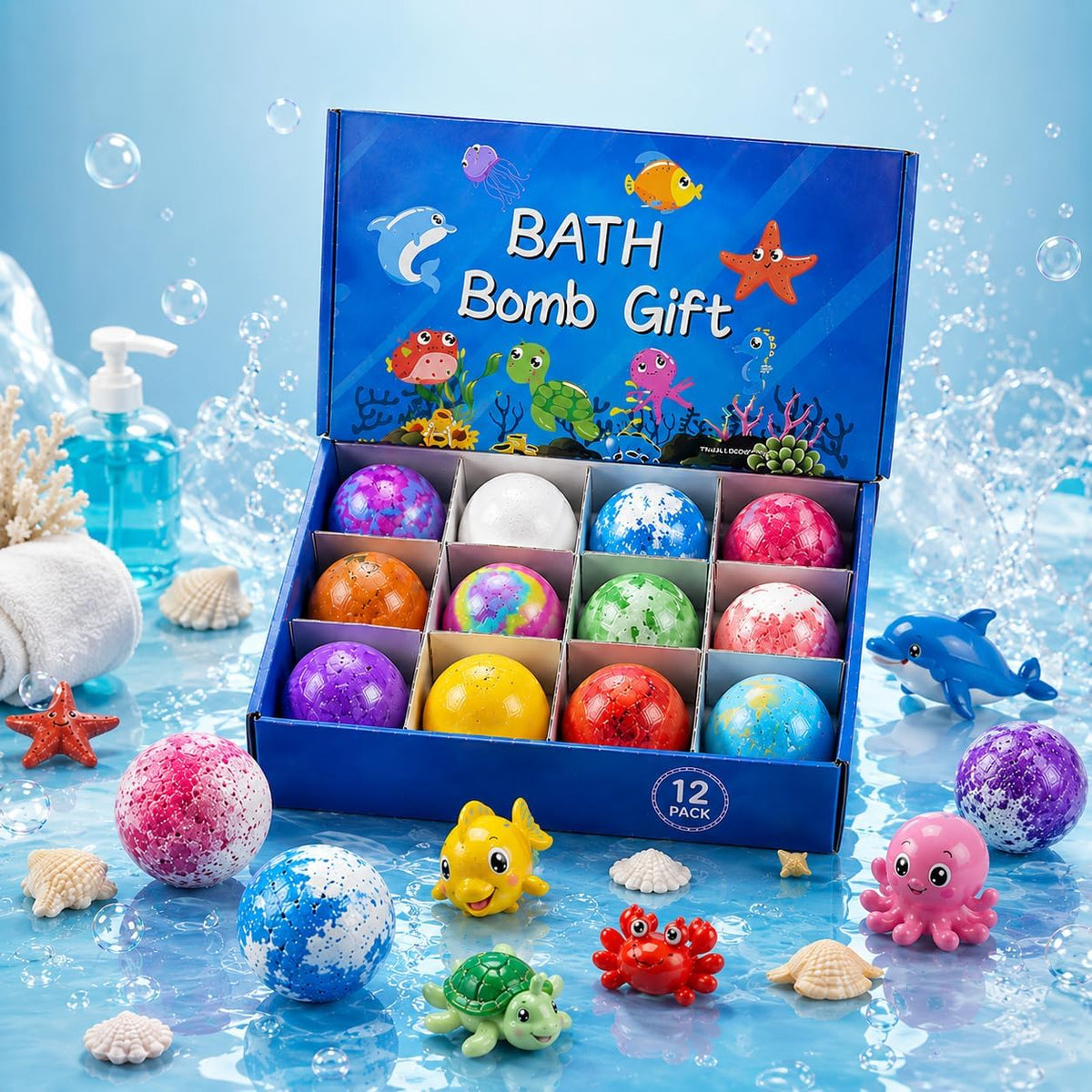 Kids Colorful Bath Bomb with Surprise Toy – Fun & Fizzy Bath Time 1pc