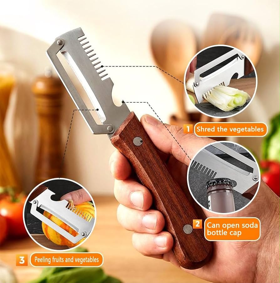 3-in-1 Multifunctional Vegetable Peeler, Shredder &amp; Bottle Opener