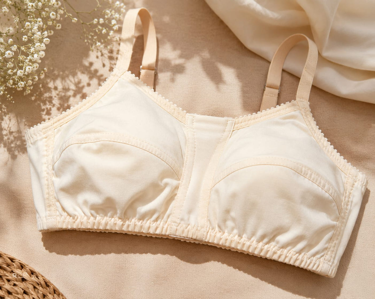 Women's Soft Cotton Full Coverage Bra – Beige