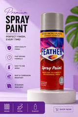 Feather Premium Spray Paint - Fast Dry for Wood, Metal & Plastic(400ml)